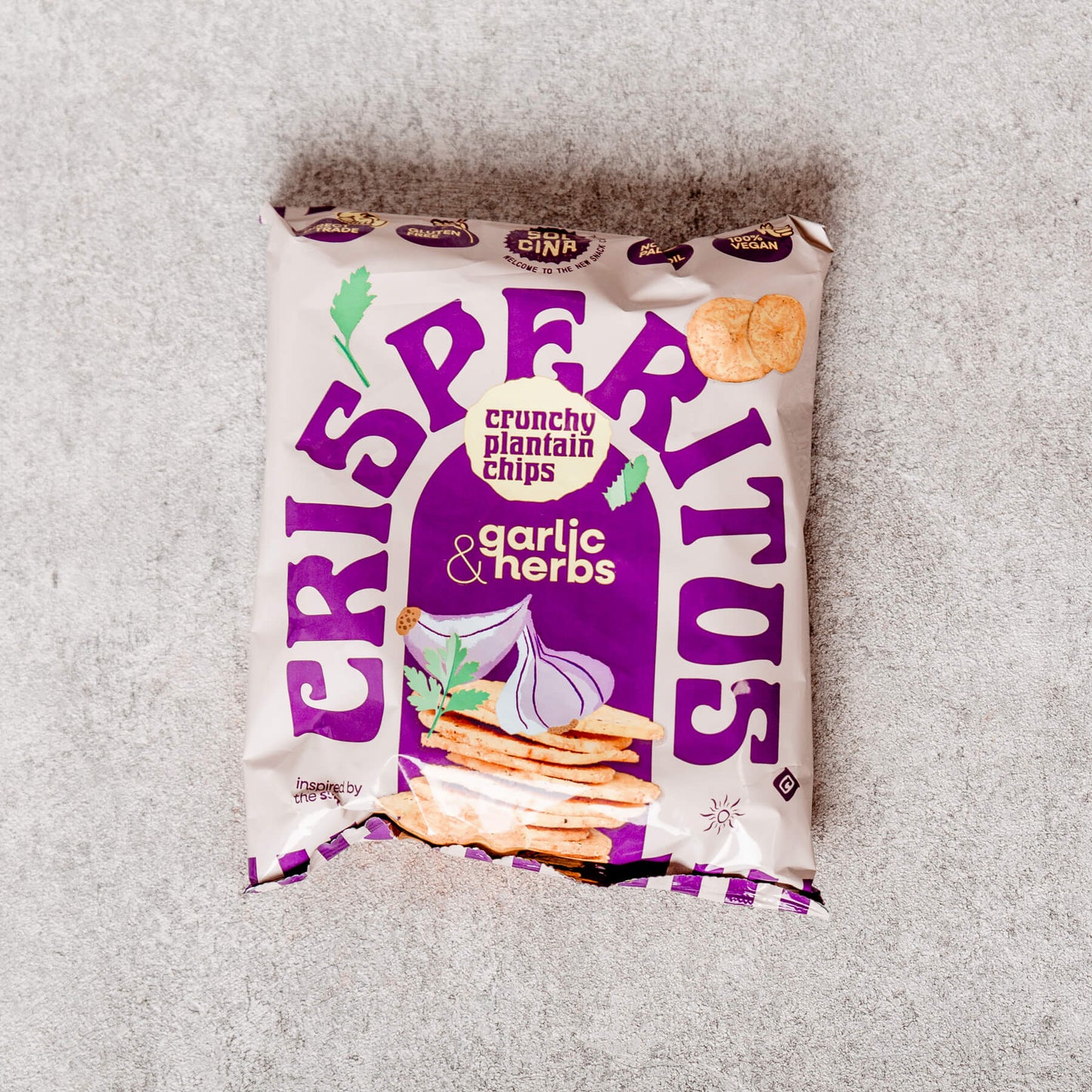 Sol Cia Chips - Crunchy Plantain Chips (garlic & herbs)