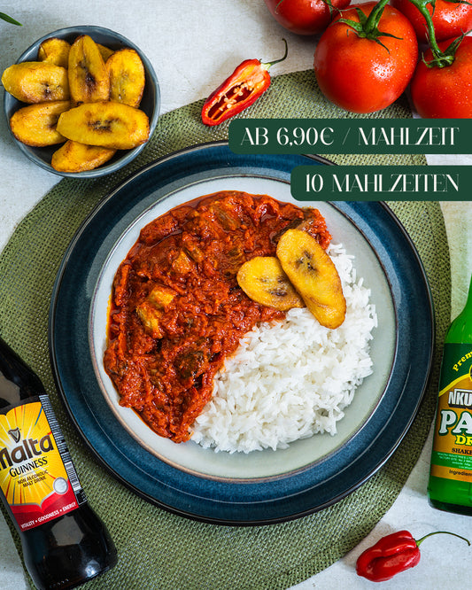 White Rice with nigerian Stew (10 Portionen)