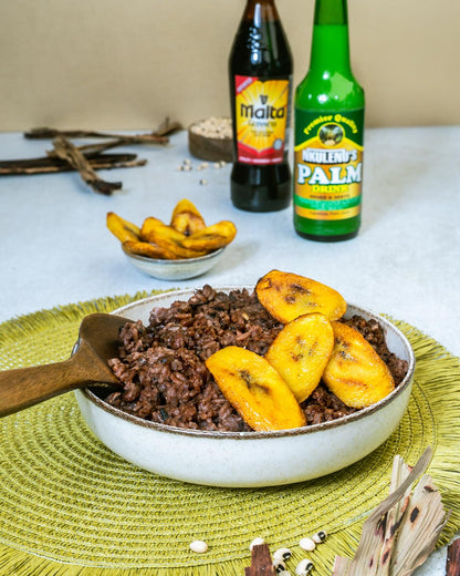 Waakye Rice mit Plantain & Shito (10 Portionen) - Fertiggericht