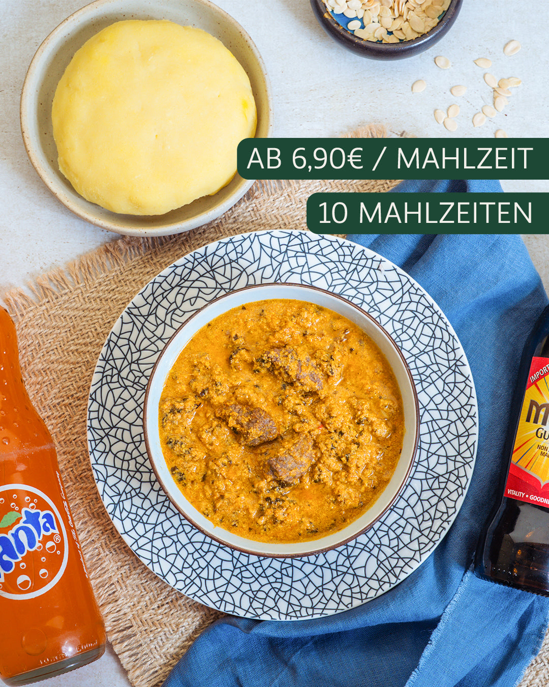 Fufu with Egusi Soup (10 Portionen)