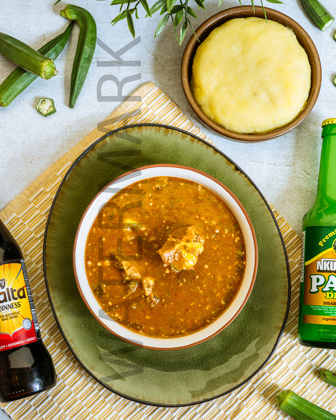 Fufu with Okra Soup (10 Portionen)
