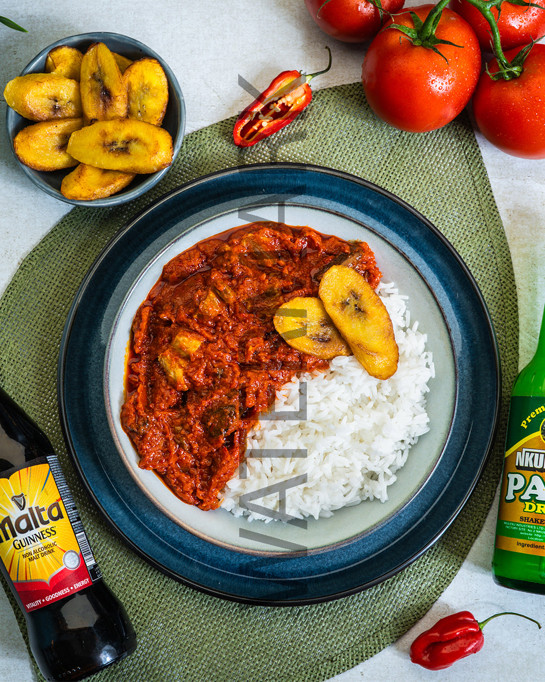 White Rice with nigerian Stew (10 Portionen)